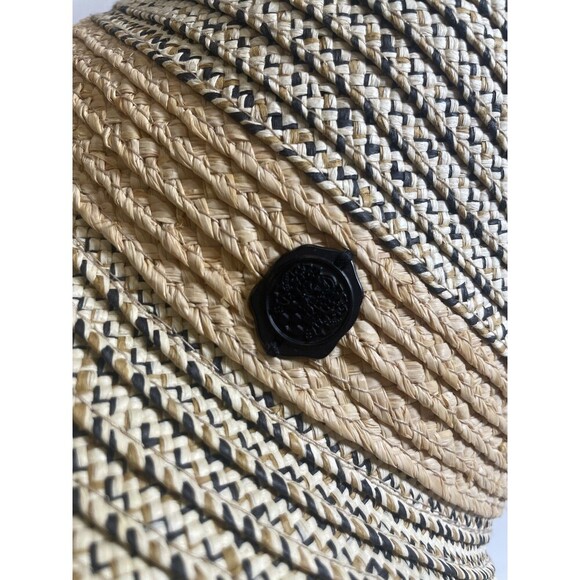 Vince Camuto Women's Straw Sun Hat with Black Button OS Summer Outdoors - Picture 6 of 6